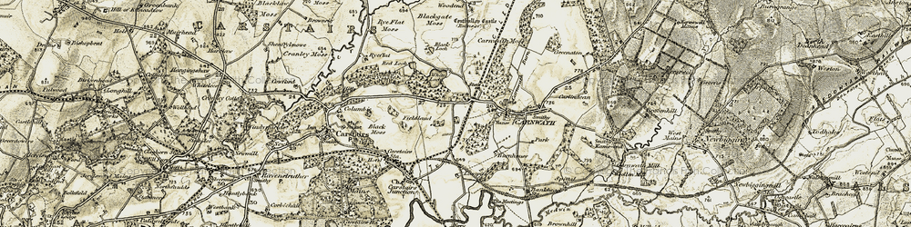 Old map of Woodend in 1904-1905