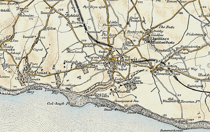 Old map of Afon Col'-huw in 1899-1900