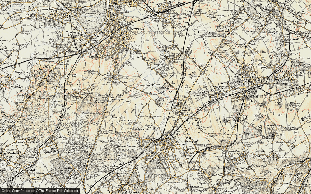 Old Map of West Ewell, 1897-1909 in 1897-1909