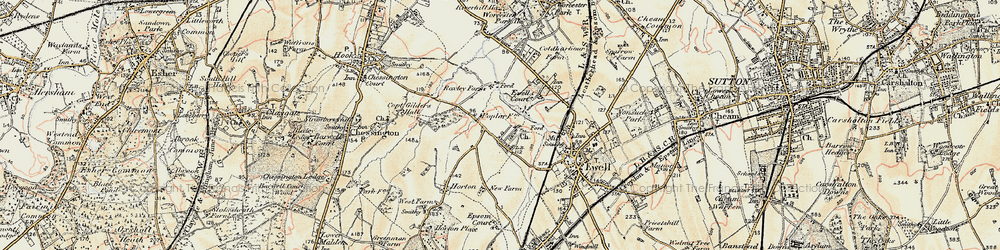 Old map of West Ewell in 1897-1909