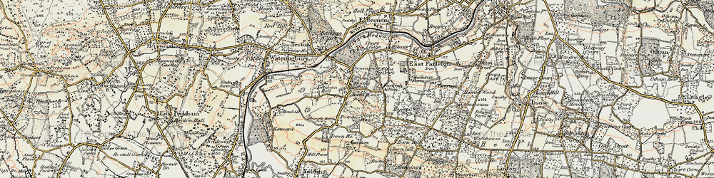 Old map of West Farleigh in 1897-1898