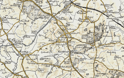 Old map of West Felton in 1902