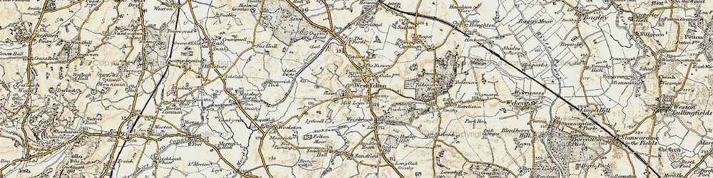 Old map of West Felton in 1902