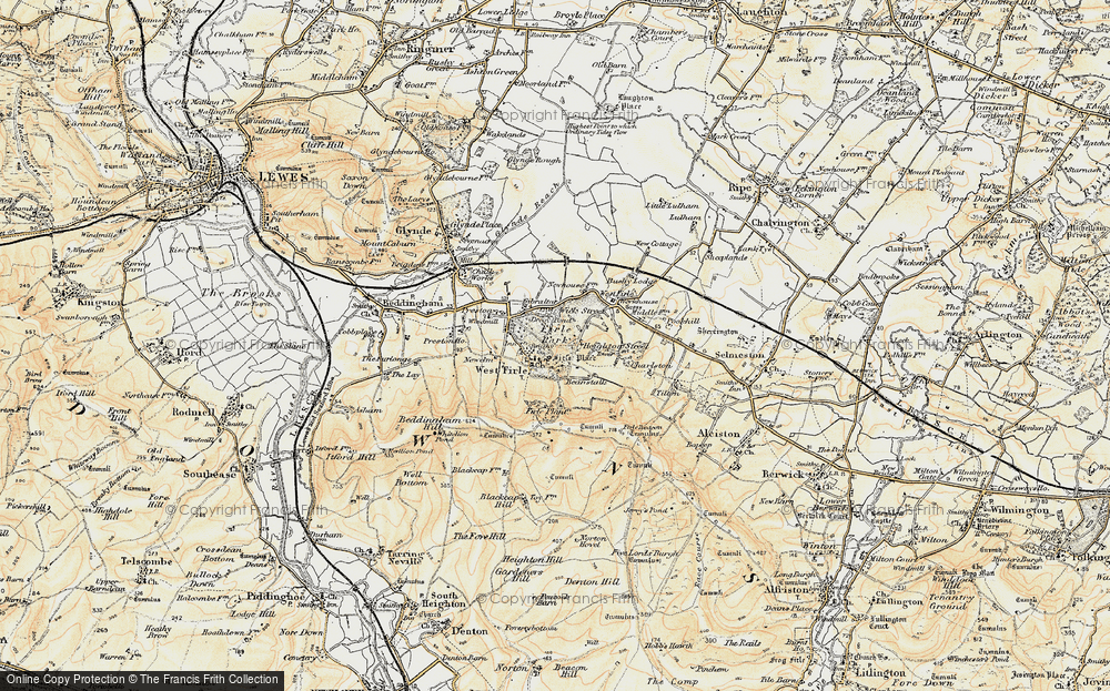 Old Map of West Firle, 1898 in 1898