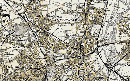 Old map of West Green in 1897-1898