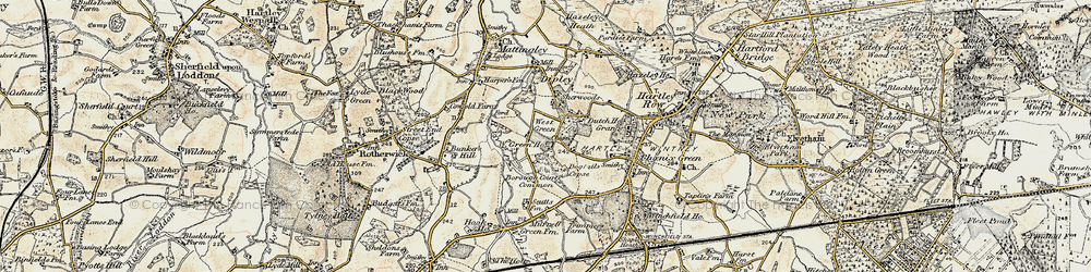Old map of West Green in 1897-1909