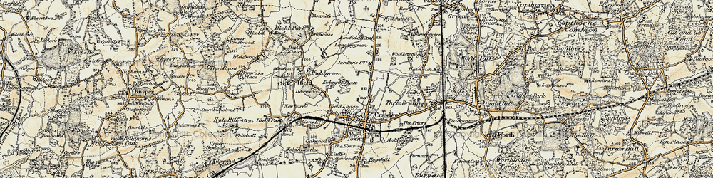 Old map of West Green in 1898-1909