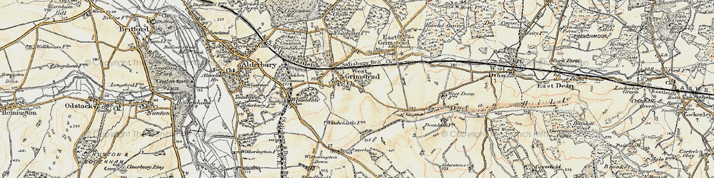 Old map of West Grimstead in 1897-1898