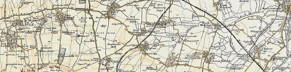 Old map of West Hagbourne in 1897-1898