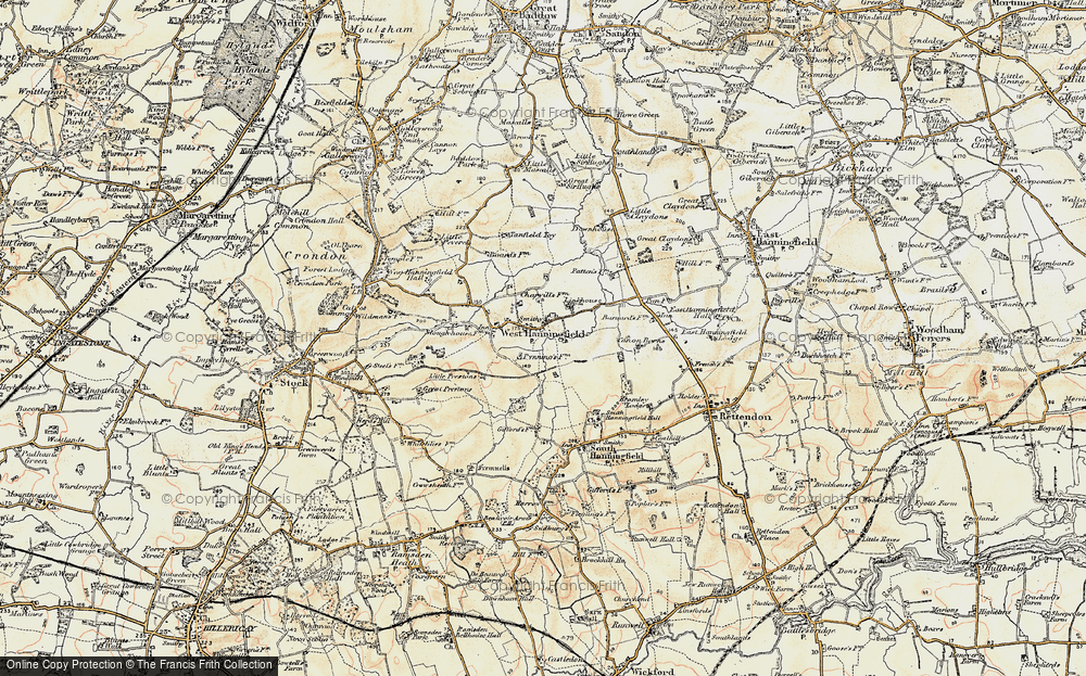 Old Map of West Hanningfield, 1898 in 1898