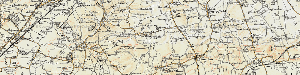 Old map of West Hanningfield in 1898
