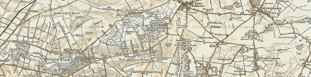 Old map of West Harling in 1901