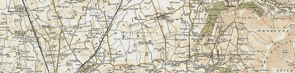 Old map of West Harlsey in 1903-1904
