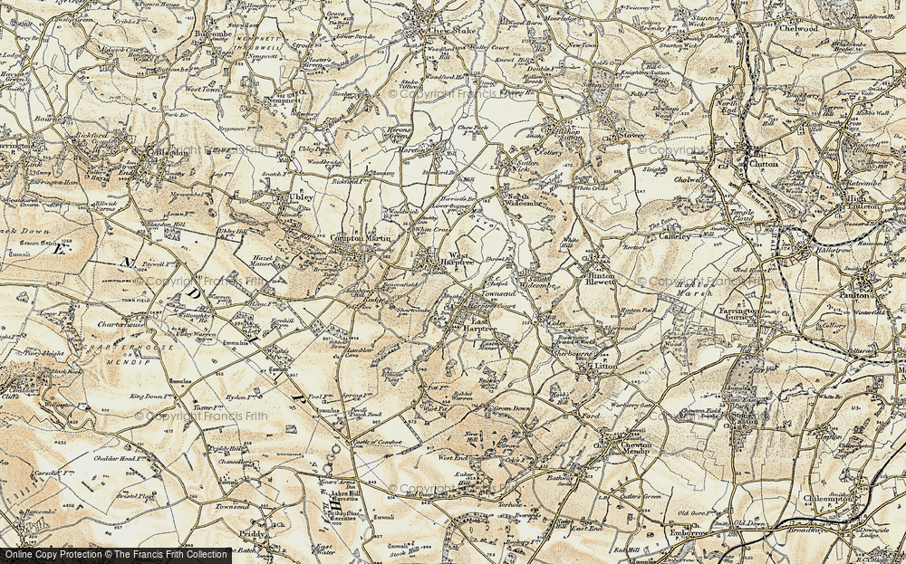 Old Map of West Harptree, 1899 in 1899