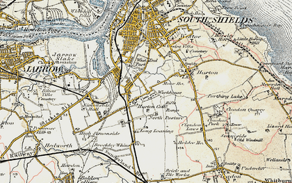 Old map of West Harton in 1901-1904