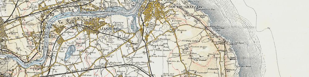 Old map of West Harton in 1901-1904