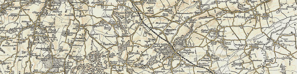 Old map of West Hatch in 1898-1900