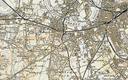 Old map of West Hill in 1897-1909