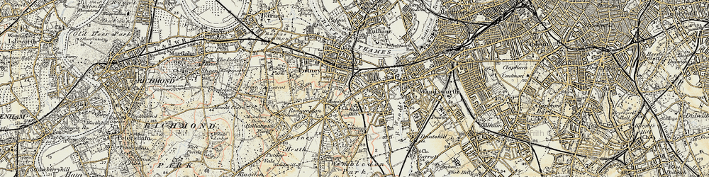 Old map of West Hill in 1897-1909