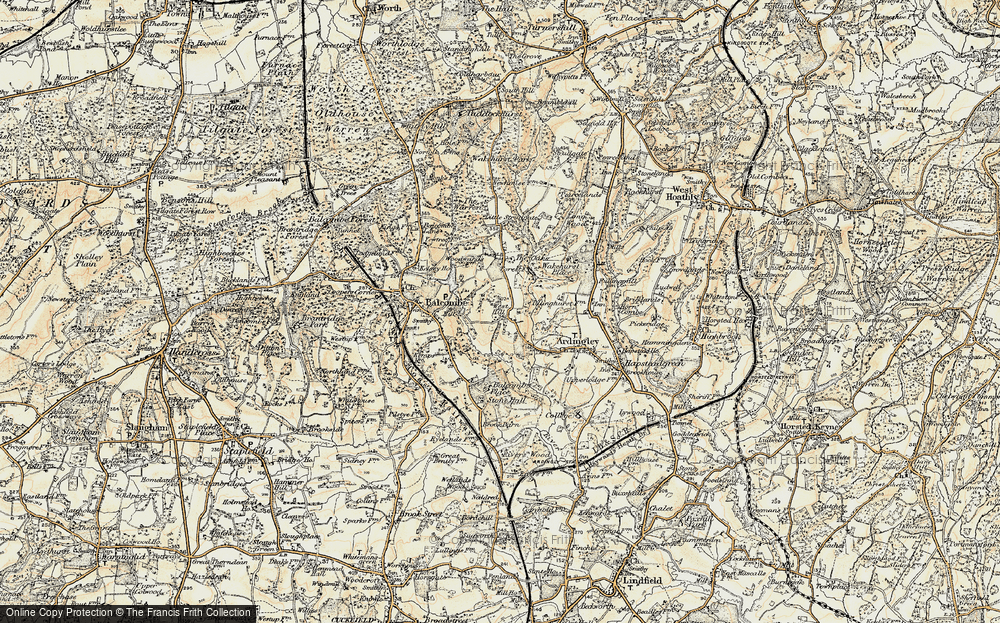 Old Map of Historic Map covering Balcombe Place in 1898