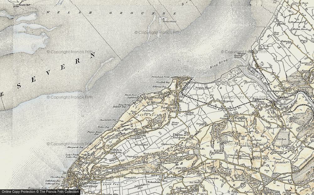 Old Map of Historic Map covering Portishead Down in 1899-1900