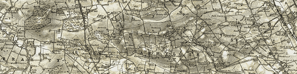 Old map of Ascurry Wood in 1907-1908