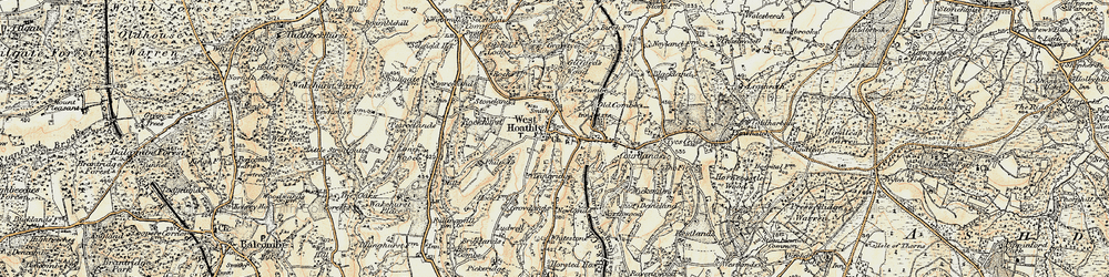 Old map of West Hoathly in 1898