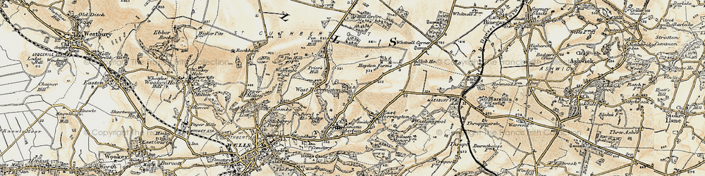 Old map of West Horrington in 1899