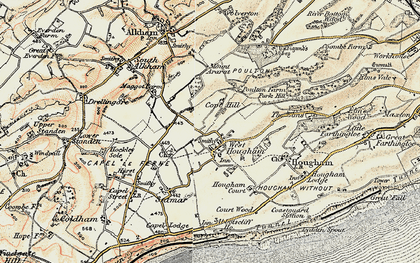 Old map of West Hougham in 1898-1899