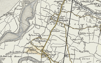 Old map of West Huntspill in 1898-1900