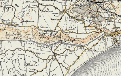 Old map of Lemanis (Stutfall Castle) (Roman Fort) in 1898-1899