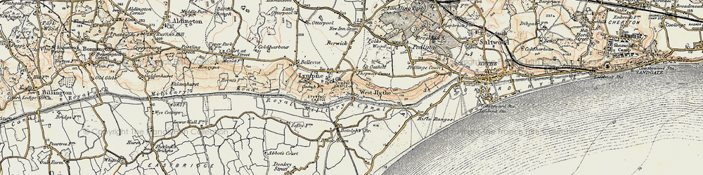 Old map of Botolph's Bridge in 1898-1899
