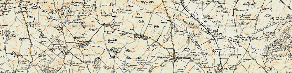 Old map of West Ilsley in 1897-1900