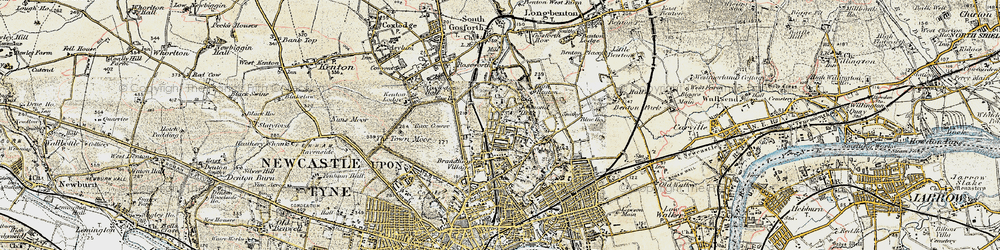 Old map of West Jesmond in 1901-1903