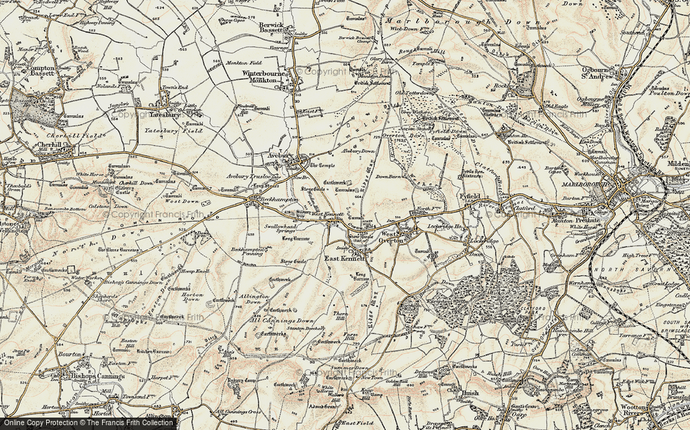 Old Map of West Kennett, 1897-1899 in 1897-1899