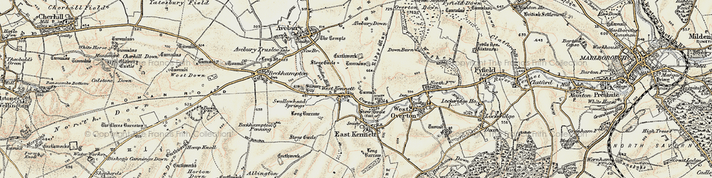 Old map of West Kennett in 1897-1899