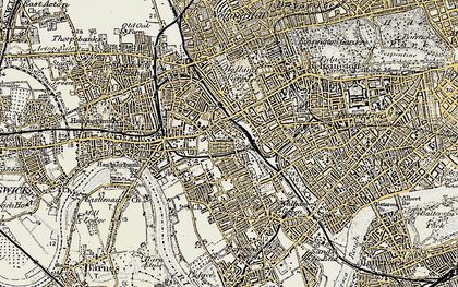 Old map of West Kensington in 1897-1909