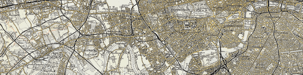Old map of West Kensington in 1897-1909