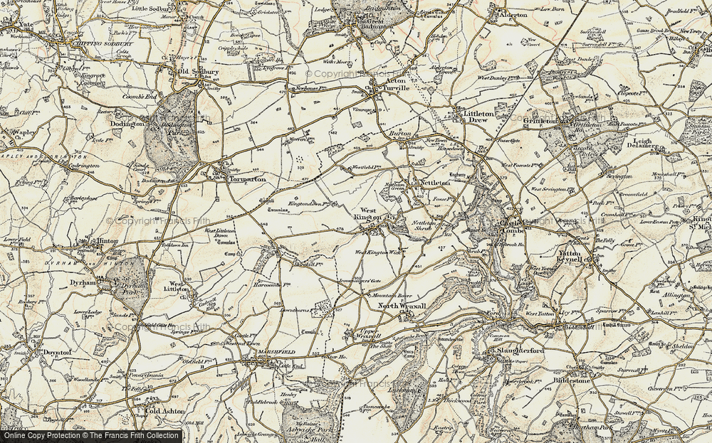 Old Map of Historic Map covering Broadmead Brook in 1898-1899