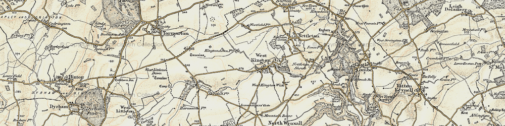 Old map of Broadmead Brook in 1898-1899