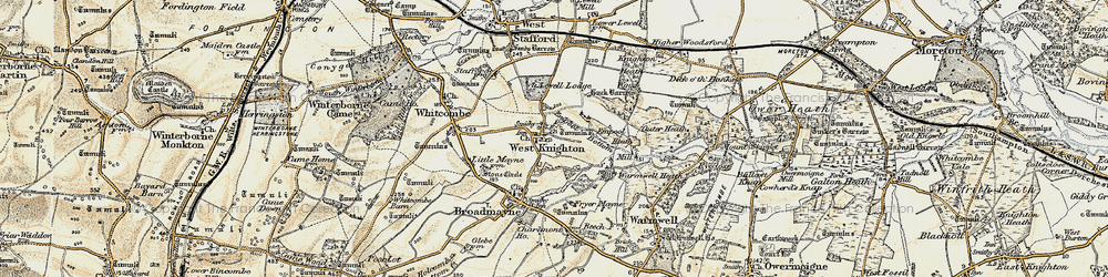 Old map of West Knighton in 1899-1909