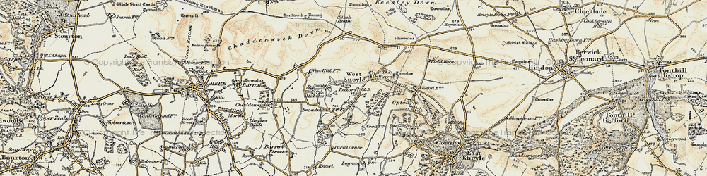 Old map of West Knoyle in 1897-1899