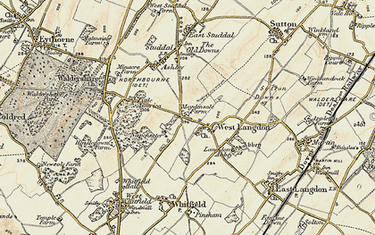 Old map of West Langdon in 1898-1899