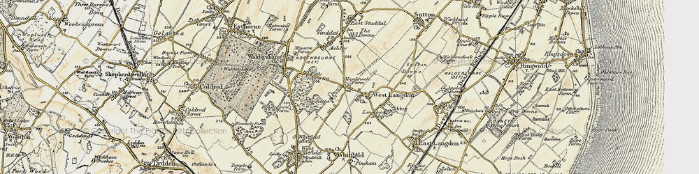 Old map of West Langdon in 1898-1899