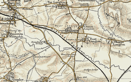 Old map of West Langton in 1901-1902