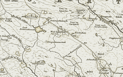 Old map of Achnaluachrach in 1910-1912