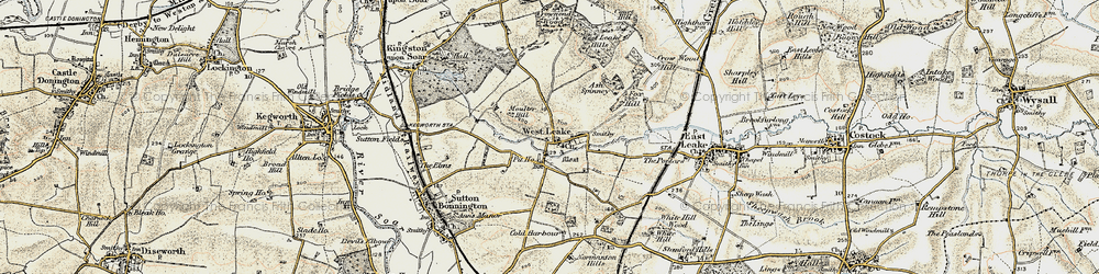 Old map of Ash Spinney in 1902-1903