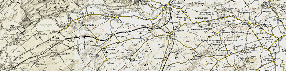 Old map of Willow Burn in 1901-1904