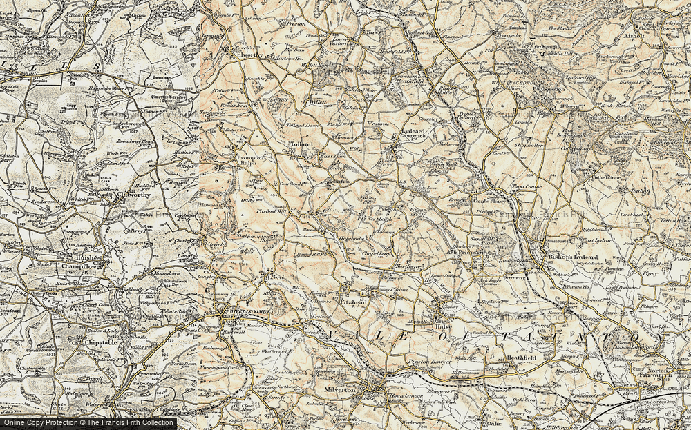 Old Map of Historic Map covering Gaulden Manor in 1898-1900