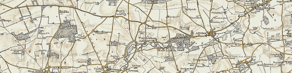 Old map of West Lexham in 1901-1902